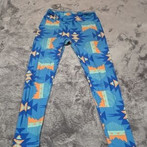 Geometric Blue Leggings